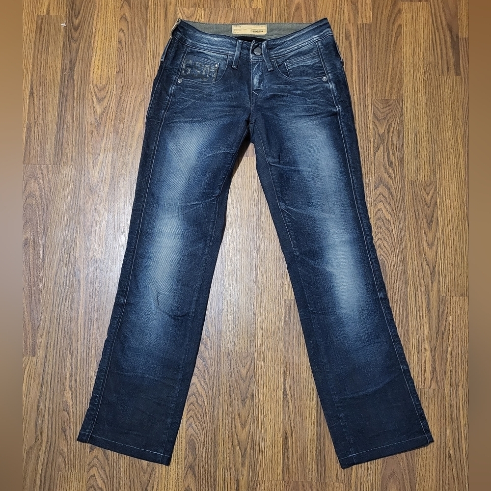 G-Star Raw Men's W27 L32 3301 straight leg Stone Wash jeans GS01 B93